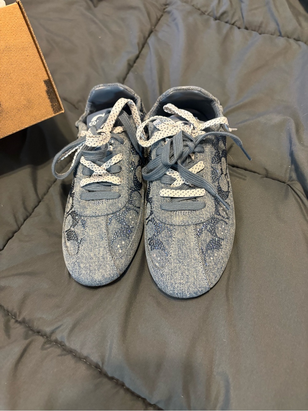 Denim Blue Rhinestone Sneakers - Coach